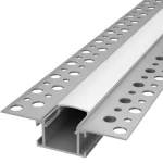 Profil LED Incastrat Trimless Rigips 2m 20.8mm Aluminiu cu Dispersor Opal Alb - IO-LP305