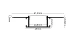 Profil LED Incastrat Trimless Rigips 2m 20.8mm Aluminiu cu Dispersor Opal Alb - IO-LP305
