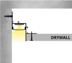 Profil LED Incastrat Trimless Rigips 2m 23mm Aluminiu Alb cu Dispersor Opal Satinat