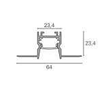 Profil LED Incastrat Trimless Rigips 2m 23mm Aluminiu cu Dispersor Opal- PRO2141