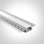 Profil LED Incastrat Trimless Rigips 2m 24mm Aluminiu cu Dispersor Opal - 7904TR