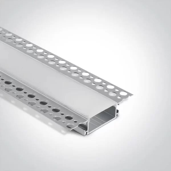 Profil LED Incastrat Trimless Rigips 2m 40mm Aluminiu cu Dispersor Opal - 7906TR