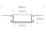 Profil LED Incastrat Trimless Rigips 2m 40mm Aluminiu cu Dispersor Opal - 7906TR