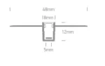 Profil LED Incastrat Trimless Rigips 2m 8mm Aluminiu Ultraslim cu Dispersor Opal- 7900TR