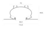 Profil LED Incastrat Trimless Rigips 2m Alb Mat cu Dispersoare Opale - PRO2210