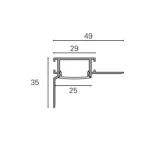 Profil LED Incastrat Trimless Rigips 2m Aluminiu cu Dispersor Opal - PRO2160