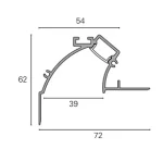 Profil LED Incastrat Trimless Rigips 2m Aluminiu cu Dispersor Opal - PRO2183