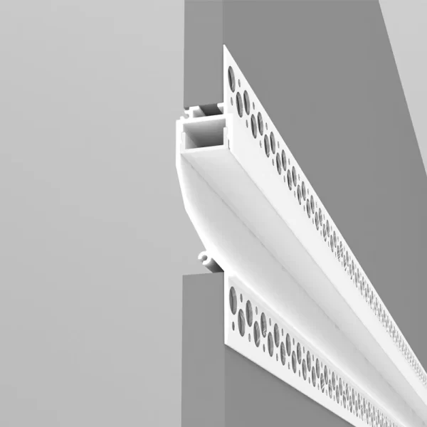 Profil LED Incastrat Trimless Rigips Perete 2m Aluminiu Alb cu Dispersor Opal - PRO2101