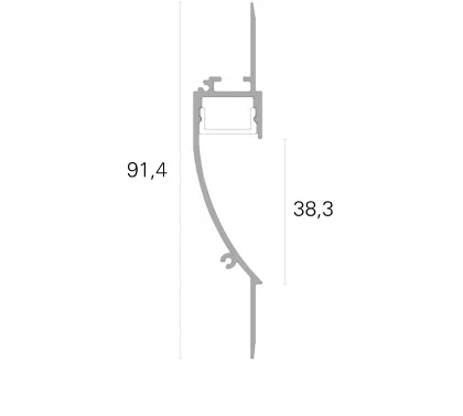 Profil LED Incastrat Trimless Rigips Perete 2m Aluminiu Alb cu Dispersor Opal - PRO2101