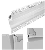 Profil LED Incastrat Trimless Rigips Perete 2m Aluminiu Alb cu Dispersor Opal - PRO2101
