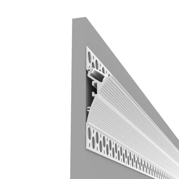 Profil LED Incastrat Trimless Rigips Perete 2m Aluminiu Alb cu Dispersor Opal - PRO2192