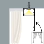 Profil LED Perdea 2m Aluminiu Alb Decor Line cu Dispersor Opal LP408W