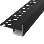 Profil LED Treapta Incastrat 2m Tile-Edge Negru cu Dispersor Opal - LP407B