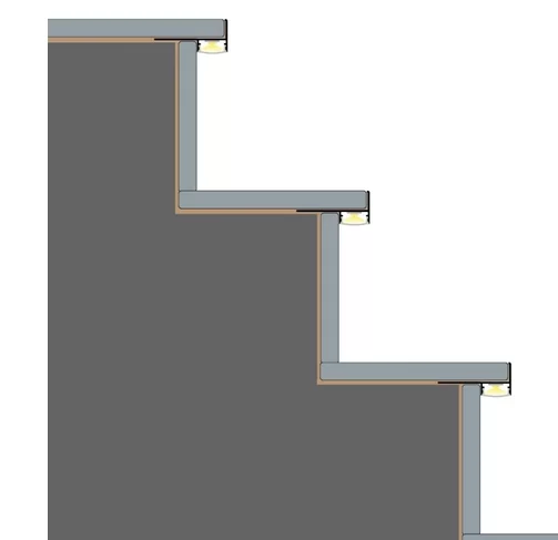 Profil LED Treapta Incastrat 2m Tile-Edge Negru cu Dispersor Opal - LP407B