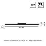 SHIFT MAGNETIC LINE 22W LED OPAL 3000K L90cm