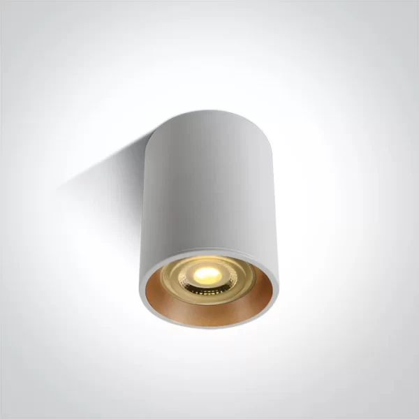 Spot Aparent Interior GU10 10W, Alb cu Reflector Alama Mat