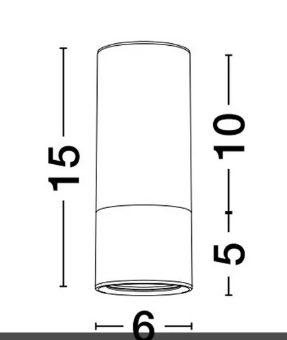 Spot Aparent Interior GU10 10W Picto, Negru-Auriu