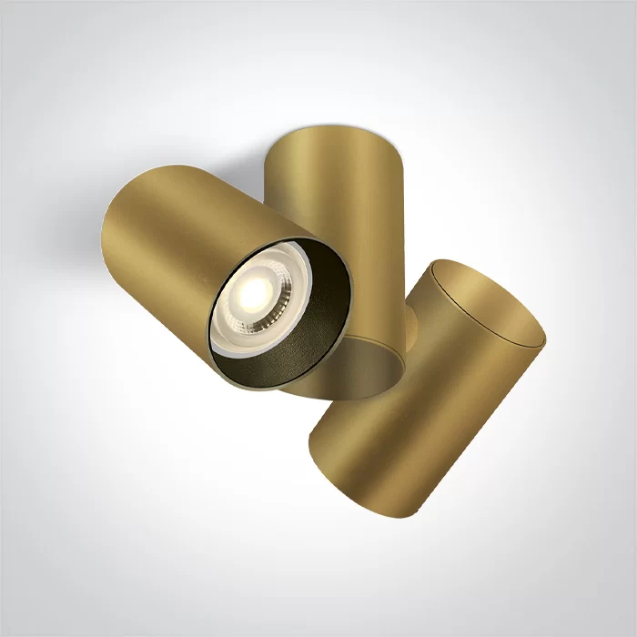 Spot Aparent Interior GU10 Dublu 2x10W, Brass, Orientabil Spot Aparent Interior GU10 Dublu 2x10W, Brass, Orientabil