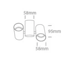 Spot Aparent Interior GU10 Dublu 2x10W, Brass, Orientabil