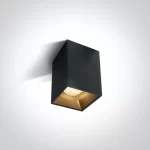 Spot Aparent Interior LED 12W Pătrat, Negru, cu Decor interschimbabil Negru și Auriu