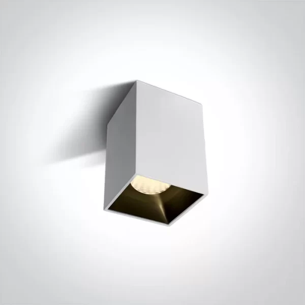 Spot Aparent Interior LED 12W Square, Alb