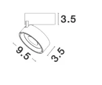 Spot Aparent Interior LED 20W Ajustabil, Negru-Auriu, 1826lm
