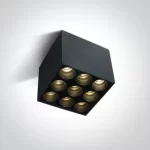 Spot Aparent Interior LED 20W Square Dark Tubes, Alb/Negru