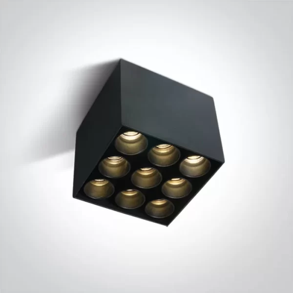 Spot Aparent Interior LED 20W Square Dark Tubes, Alb/Negru
