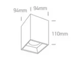 Spot Aparent Interior LED 20W Square, Negru