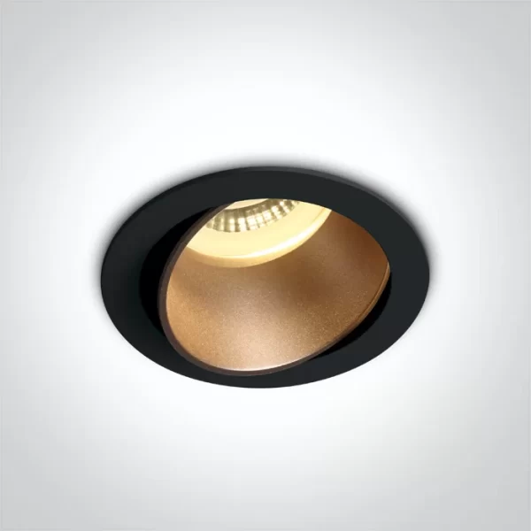SPOT INCASTRAT BEC LED 10W ORIENTABIL NEGRU-GOLD 11105M
