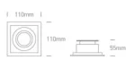 SPOT INCASTRAT BEC LED 10W SQUARE ORIENTABIL WHITE 51105N
