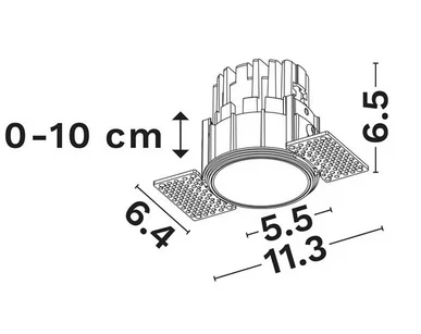 SPOT INCASTRAT LED 10W TRIMLESS IP44 BLACK 9030656