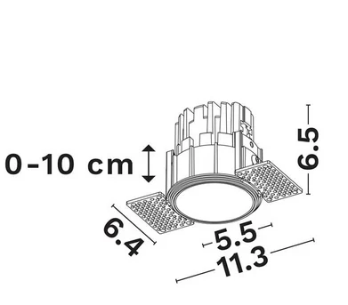 SPOT INCASTRAT LED 10W TRIMLESS IP44 WHITE