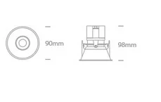 SPOT INCASTRAT LED 11W ORIENTABIL NEGRU IP20 11111C