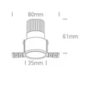 SPOT INCASTRAT LED 3W MINI TRIMLESS 10103BTR BLACK