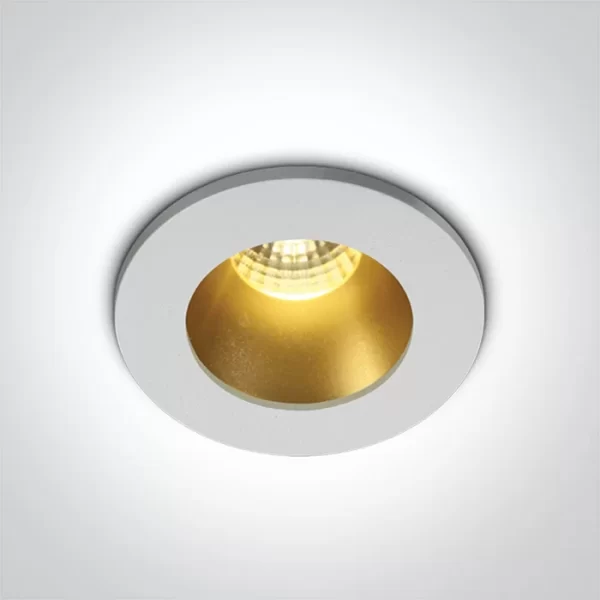 SPOT INCASTRAT LED 3W MINI WHITE-BRASS
