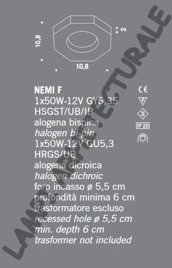 SPOT INCASTRAT MURANO NEMI F - design Oriano Favaretto