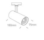 SPOT SINA 230V LED 20W CYLINDER COB 3000K BLACK